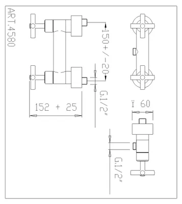 Produktbild von Demm Duscharmatur Zweigriff Styll chrom 05 x 1.C 4580, 05450.001.C