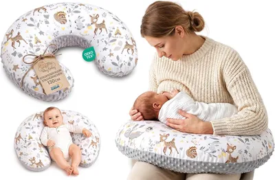 Produktbild von Stillkissen 130 cm C-Form, abnehmbarer Minky Bezug, waschbar, für Stillen