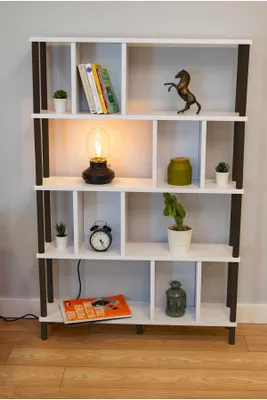 Produktbild von Skye Decor, Hochwertiges Bücherregal (3 Stück) - Schwarz-Weiß, 100% Melamin, 90 cm