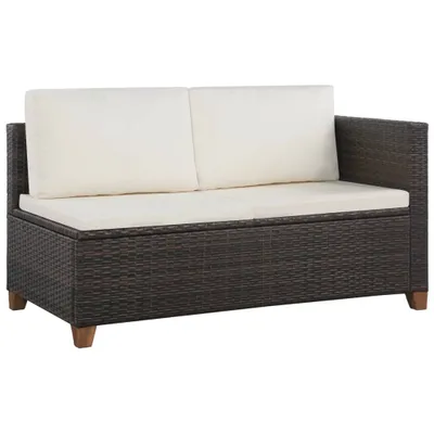 Image de vidaXL Ensemble salon de jardin 4 pièces avec coussins Poly-Rattan Brun