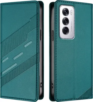 Obrázek produktu pro Pouzdro pro Oppo Reno12,Polyuretankožené peněženkové pouzdro s přihrádkou na karty a funkcí stojánku Grün