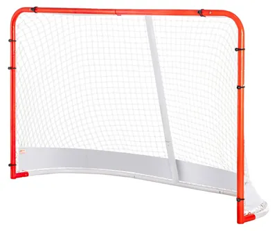 Produktbild von VEVOR Jugend Street Hockey Tor, Indoor Outdoor Stahl Hockey Tor, Tragbares Leichtgewicht Jugend Street + Roller für Kinder, Junior Hockey Trainingsziel Set mit Netz, Einfacher Zusammenbau, 54" x 44", Weiß/Rot, 183x122 cm