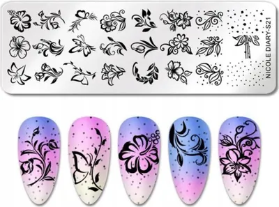 Produktbild von Nagelstempelplatte für Nailart BLUMEN