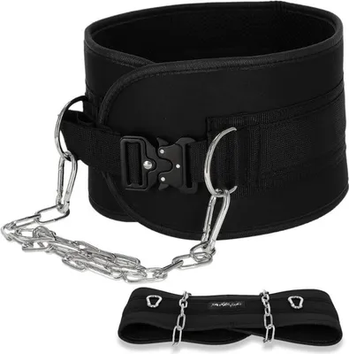 Image de Ceinture de dips, ceinture d'haltérophilie forte avec chaîne - Premium P02