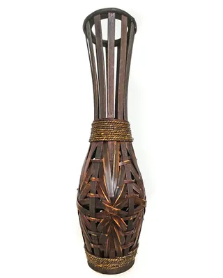 Produktbild von Bodenvase Blumenvase Pflanztopf Bambus Design handgearbeitet KW18035