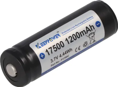 Produktbild von Keeppower 17500 Akku mit 1200mAh, 3,6V - 3,7V Li-Ion-Akku geschützt