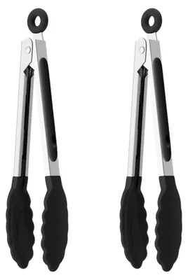 Produktbild von 2 Silikon-Küchenzangen für Heißluftfritteusen, 21,4 cm, spülmaschinenfest