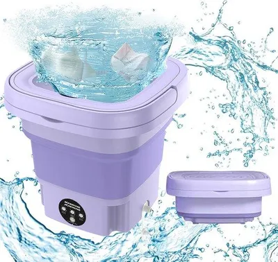 Immagine prodotto di Lavatrice compatta - Lavatrice flessibile e ideale per i viaggi, dotata di sistema di centrifuga per sacchetti e bagagli da viaggio - Perfetta per calzini e piccoli capi