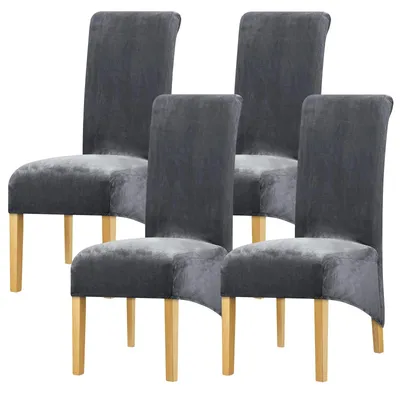 Image de Housses stretch pour chaises de salle à manger, lot de 4