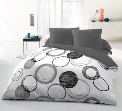 Produktbild von Mikrofaser-Bettwäscheset – Bettbezug 240 x 260 cm + 2 Kissenbezüge 63 x 63 cm – Hellgrau