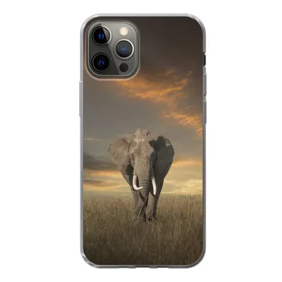 Produktbild von MuchoWow® Handyhülle Schutzhülle Hülle für iPhone 13 Pro Elefant - Tiere - Gras - Natur Silikon Softcase Handy Hülle - Handy-Tasche