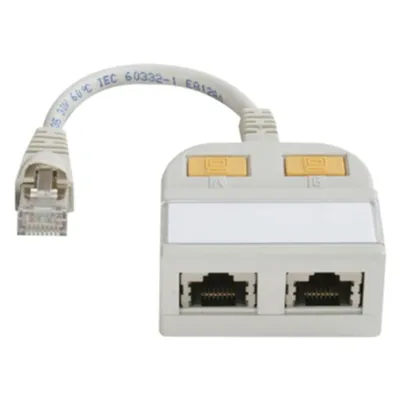 Produktbild von TELEGÄRTNER T-Adapter, Ausgang auf 2x 10Base-T