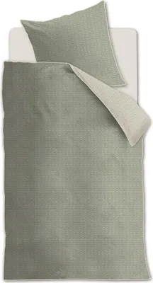 A duvet cover and pillowcase laid out on a white surface.