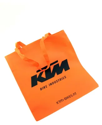 Produktbild von KTM Bike Industries Tragetasche, Tasche, Beutel in orange mit schwarzem Logo, 38 x 42 cm, 100% Polyester