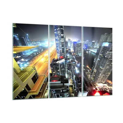 Produktbild von Bilder auf glas - Architektur Industrie Nacht Licht - 165x110cm - Glasbilder - Wandbilder - Kunstdruck - Wanddekoration aus Glas - Glas Bilder - Wandbild auf Glas - GCE165x110-2642
