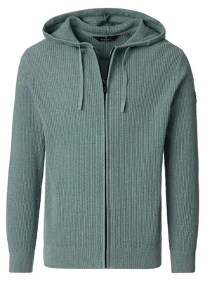 Produktbild von CASAMODA Herren Strickjacke Kapuze Zipper Regular Baumwolle Grün 3XL