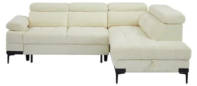 Produktbild von Schlafsofa mit Ecke Rechts aus strukturiertem Stoff Cremeweiß TICOUTA