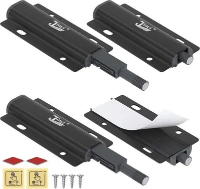 Productafbeelding van Famanu Deurklinkers met magneetsluiting - Set van 4, zwart