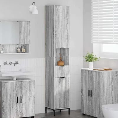 Obrázek produktu pro vidaXL Koupelnová skříňka s úložným prostorem Grey Sonoma 31,5 x 33 x 190 cm