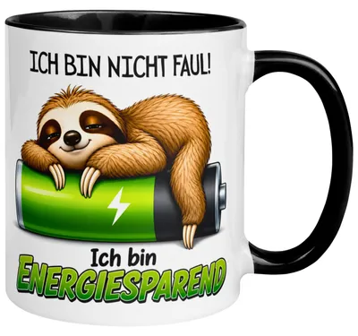 Produktbild von Tasse Faultier – „Ich bin nicht faul“ – lustiger Geschenk Becher für Kollegen