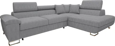 Produktbild von MIRJAN24 Ecksofa Cotere Cord, L-Form Eckcouch mit Schlaffunktion und Bettkasten (Farbe: Poso 110, Seite: Rechts)