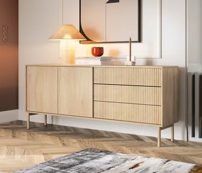 Produktbild von AX LIVING Trentinis 187 2T3S Braun große Kommode 187,1 cm, geriffelte