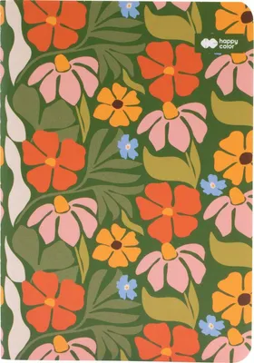 Produktbild von Notizbuch A6 32k Linie Bloom Boho grün mit Blumen Happy Color