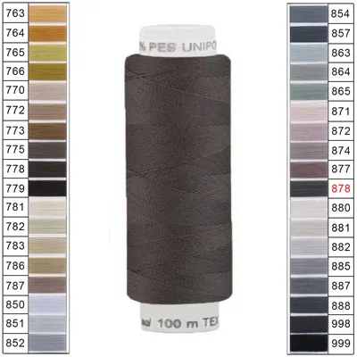 100m / 1 Spule Unipoly 120 TEX14x2 Polyester schiefergrau