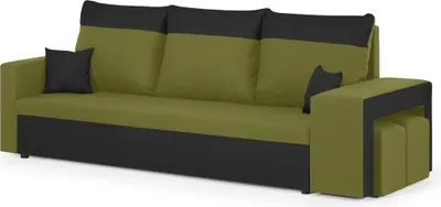 Produktbild von 3-Sitzer-Sofa mit Schlaffunktion DAKOTA2 - Grün/Schwarz