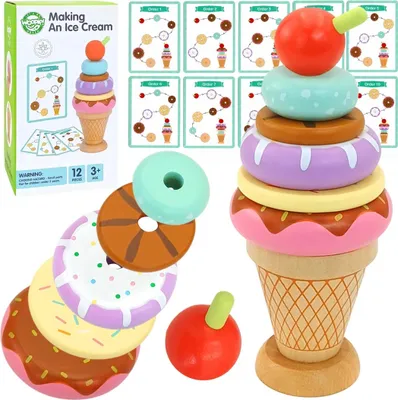 Immagine prodotto di WOOPIE GREEN Puzzle di legno per gelati Montessori 12 el.