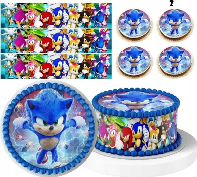Produktbild von Sonic Tortenaufleger Torte Tortenbild Zuckerbild Zuckerpapier Premium 0,6mm