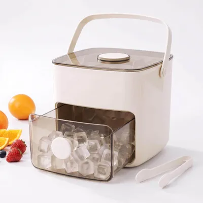 Eiswürfelbereiter Set, 2 Tabletts + Box, Milchweiß