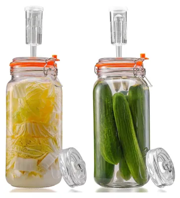 Productafbeelding van Omgoods - 2 Liter Fermentatieglas met Gistingsventiel en Gewichtsteen