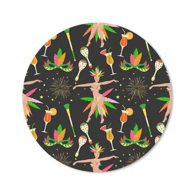 Produktbild von MuchoWow® Mauspad Mousepad Brasilien - Karneval - Muster 40x40 cm - Mousepads - Maus Mat - Pad - Mausunterlage - Schreibtisch Accessoires