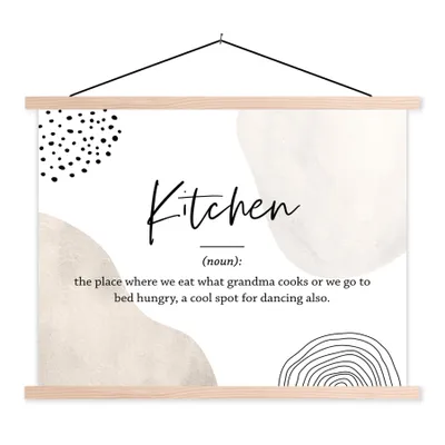 Produktbild von MuchoWow® Textilposter Definition Küche - Küche - Zitate - Wörterbuch 120x90 cm mit holzfarbenen Rahmen - Magnetisch