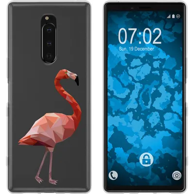 Produktbild von PhoneNatic Case kompatibel mit Sony Xperia 1 Silikon-Hülle Vektor Tiere Flamingo M2