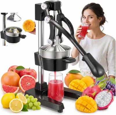 Produktbild von Zitruspresse Gusseisen Hebelpresse | Granatapfel & Orangen Saftpresse | Edelstahl 304, 6,2 kg
