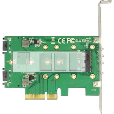 Produktbild von Delock PCI Express Card > 3 x M.2 Slot - Speicher-Controller - M.2 - M.2 Card / SATA 6Gb/s - Low-Profile - PCIe 3.0 x4