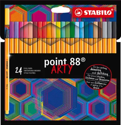 Produktbild von STABILO Fineliner - point 88 - ARTY - 24er Pack - 24 verschiedene Farben