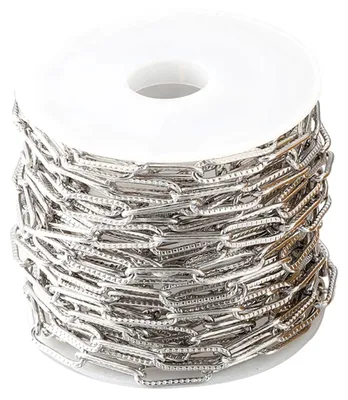 Produktbild von Schmuckkette 1m Gliederkette Edelstahl Flachkette Zubehör für Halskette und Armband Basteln für Damen und Herren DIY, Silber