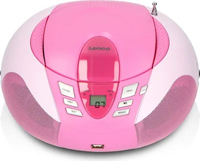 Produktbild von Lenco SCD-37 USB Pink - Tragbares FM-Radio mit CD/MP3-Player - USB-Eingang - AUX-Eingang - Pink