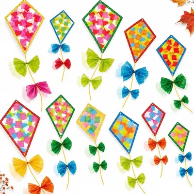 Productafbeelding van 24 papieren draken, raamdecoratie, herfst, knutselset, decoratie, binnen en buiten