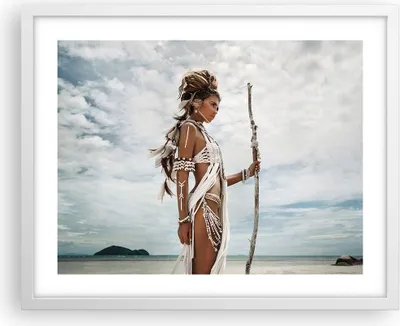 Produktbild von Gerahmtes Poster - Weißer Rahmen - Brennen Mann Frau - 50x40 cm - Wand Bild - Wanddeko - Wandbilder - Kunstposter - Wandposter - Bilderrahmen - Bilder - Kunstdruck - Wandbild - P2WAA50x40-4275