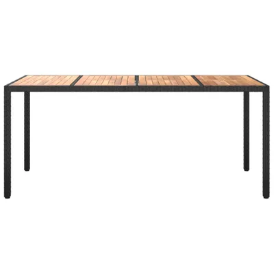 Produktbild von " "Esstisch/Outdoor Tisch - Gartentisch - moderne Design - Balkontisch - 190x90x75 cm Poly Rattan und Akazienholz Schwarz NeuMöbel 8209653