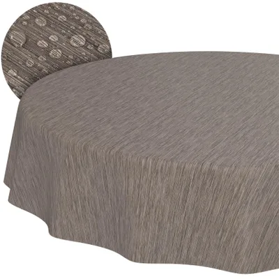 Tischdecke Wachstuch Einfarbig Braun Robust Wasserabweisend Rund 120 cm, Hauptbild