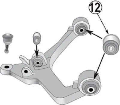 Produktbild von Längslenkerbuchse Querlenkerbuchse Bushing Control Arm Jeep Cherokee KJ