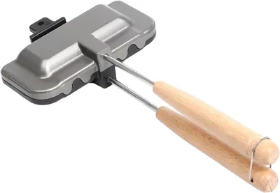 Obrázek produktu pro Dvojitá horká deska – toustovač – pro přípravu jídel – odnímatelná rukojeť – 22x15x5 cm – černá barva