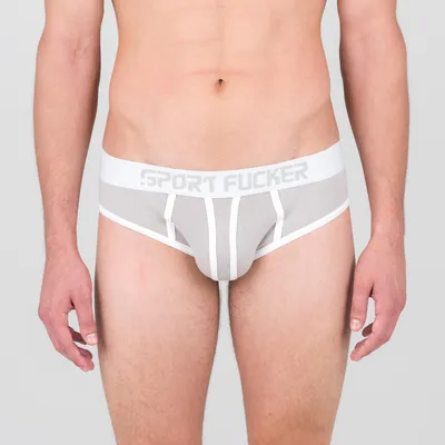 Produktbild von Sport Fucker Slapshot Brief - Weiß / Grau - S