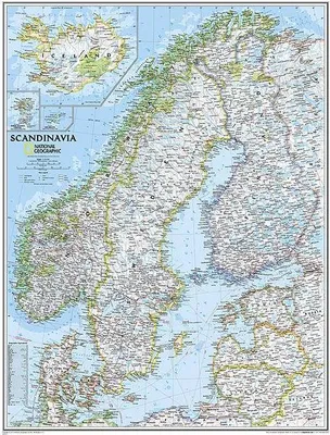 Produktbild von National Geographic Scandinavia Wall Map - Classic (23.5 X 30.25 In)
