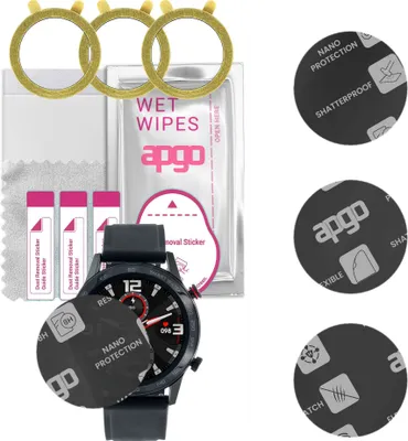 Produktbild von apgo 3 Stück Schutzglas, Matt, kompatibel mit Watchmark Fashionwatch WDT95 Smartwatch, Hybrid 8H, Ersatz für Hartglas, Displayschutzglas, Bildschirmschutz, Displayschutz, kratzfest